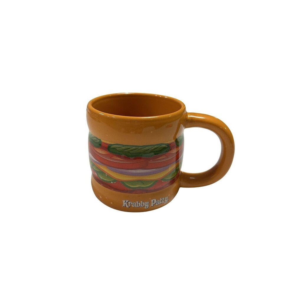 Nickelodeon SpongeBob Krabby Patty Mug 3.5" Tall 2023 Microwave & Dishwasher Saf
